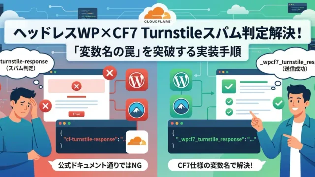 Cloudflare Turnstileがスパム判定される原因と解決方法【Contact Form 7 REST API / ヘッドレスWordPress対応】
